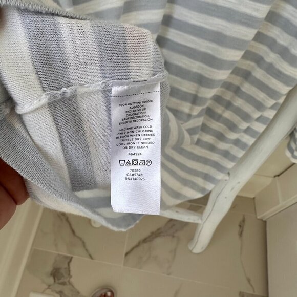 Loft Striped Tassel Tie Lightweight Tunic Sweater SZ L - Picture 9 of 10